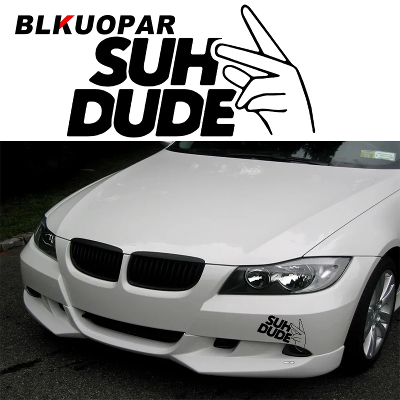 

BLKUOPAR SUH DUDE Vinyl Car Sticker Auto Decal Window Exterior Surfboard Gesture Greet Bumper Trunk Graphics Car Accessories