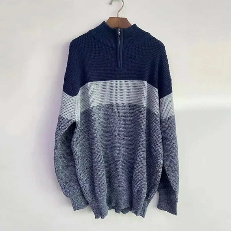Autunno Inverno Giubbotti Uomo Maglione lavorato a maglia Pullover a maniche lunghe Polo Collo Cerniera Top Abbigliamento casual da uomo Capispalla Design Nuovo