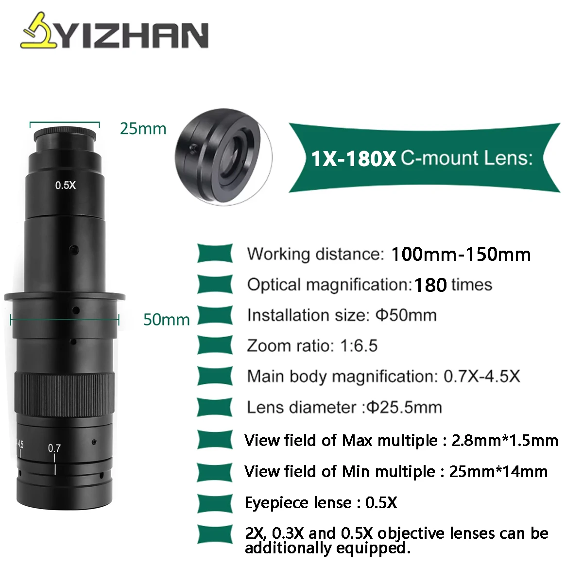 YIZHAN 4K Digital Microscope For Soldering imx678 imx415 Sensor, 180X Zoom 215X Focus Lens, Universal Adjustable Stand, Software