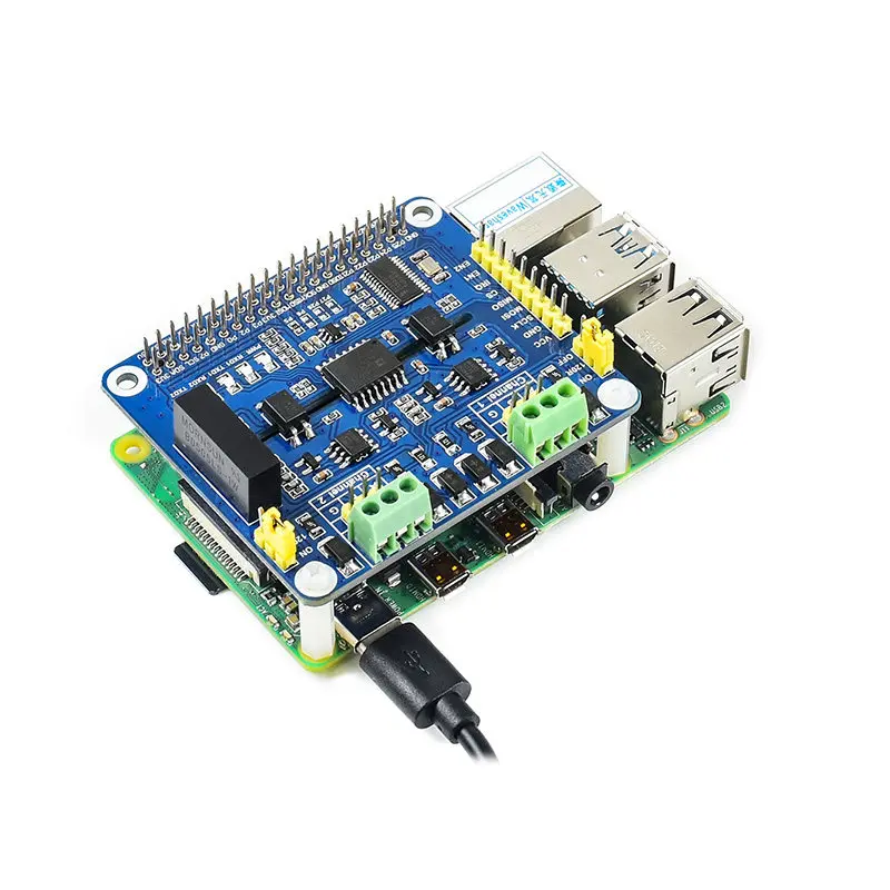 Raspberry Pi Dual-Channel RS485 Expansion Board - Isolated 2-Port RS485 HAT for 4B/3B