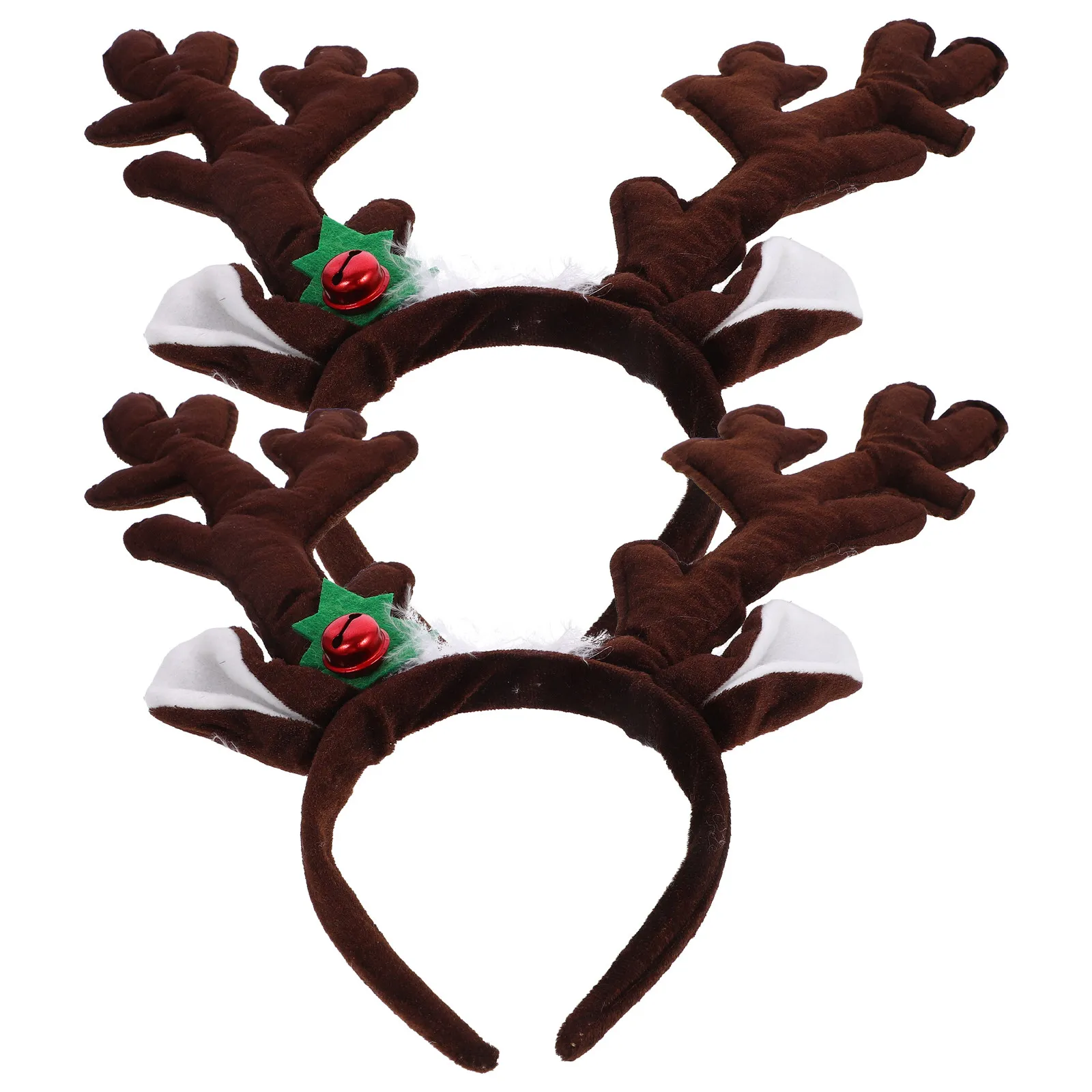 

2 шт. Рождественские повязки на голову с оленьими рогами, уникальный головной убор для праздничных вечеринок, реквизит для фотосессий, легкое украшение