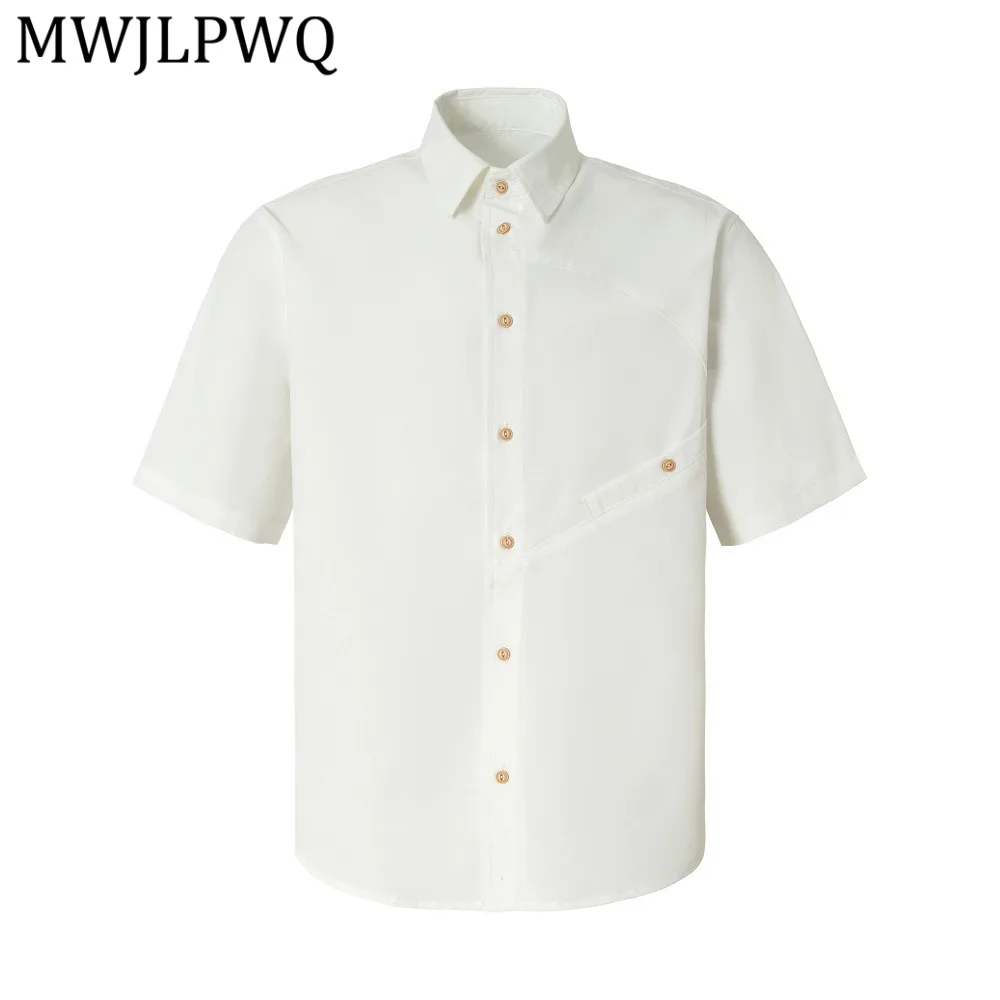 

MWJLPWQ Stylish Short-Sleeve Shirt Men's American Trend Vibe Style Solid Color Versatile Unique Loose-Fitting Casual Tops 14368