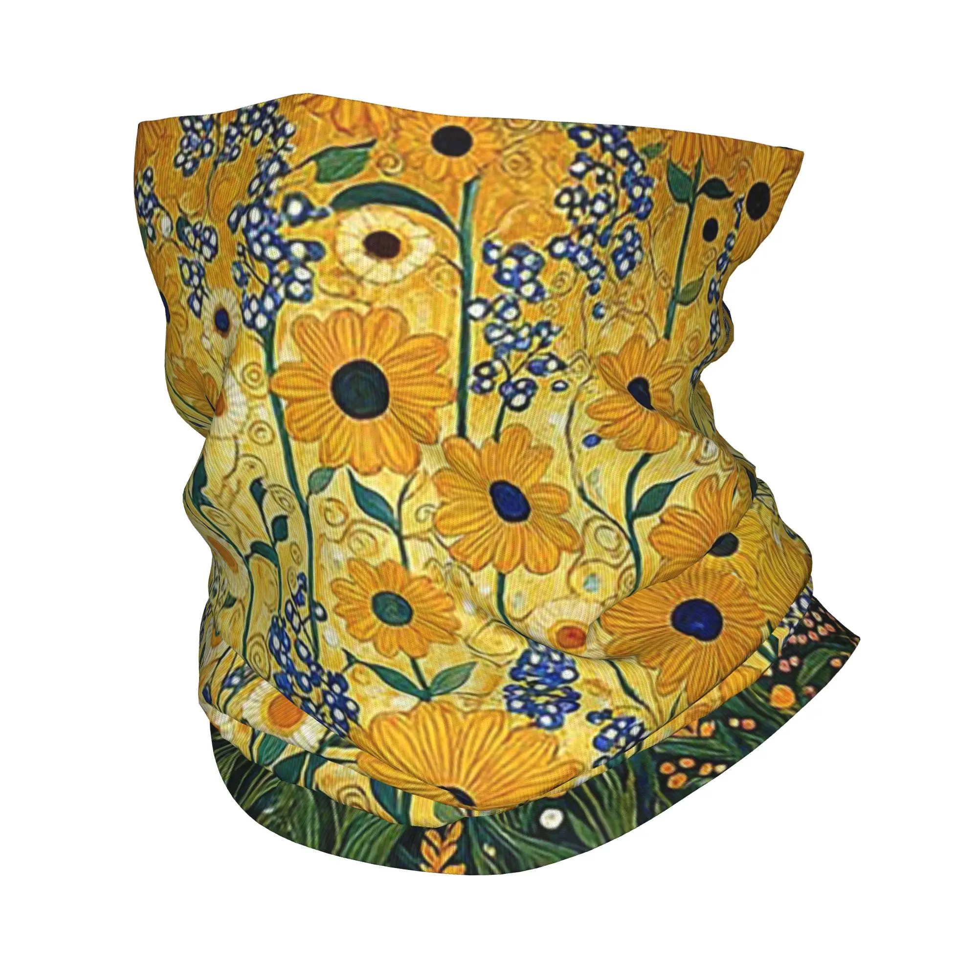 

Gustav Klimt Gold Garden Bandana Neck Cover Printed Magic Scarf Warm Face Mask Riding For Men Women Adult