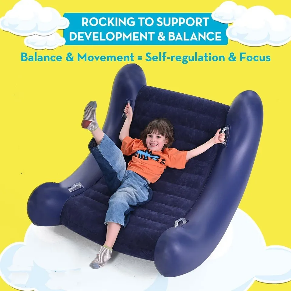 Inflatable Air Cloud Rocking Chair Sensory Sofa for Kids Autism ADHD Calming Seat Indoor Outdoor Toddler Rocker Decor