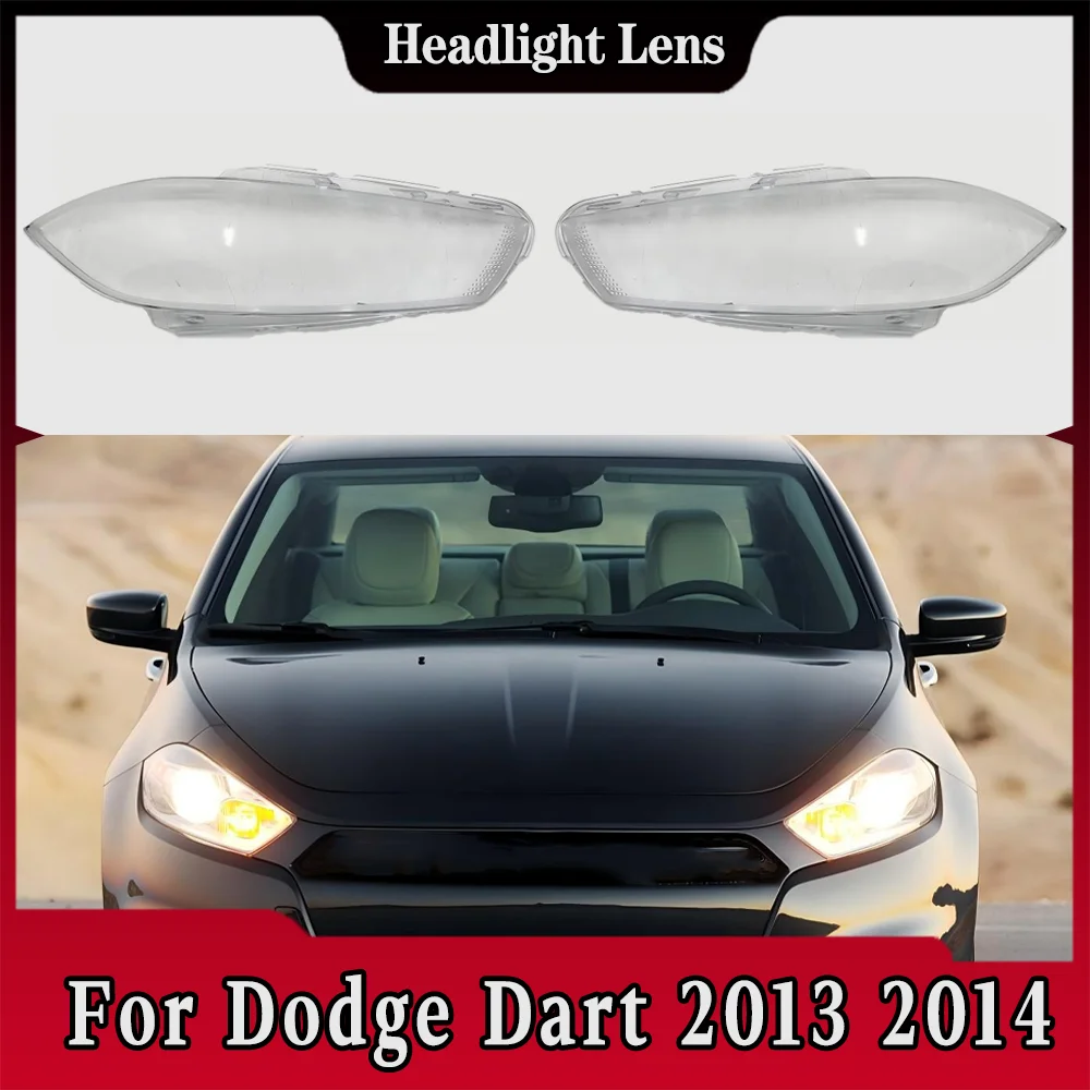 

Headlight Cover For Dodge Dart 2013 2014 Front Headlamp Cover Transparent Lampshade Plexiglass Replace Original Lens