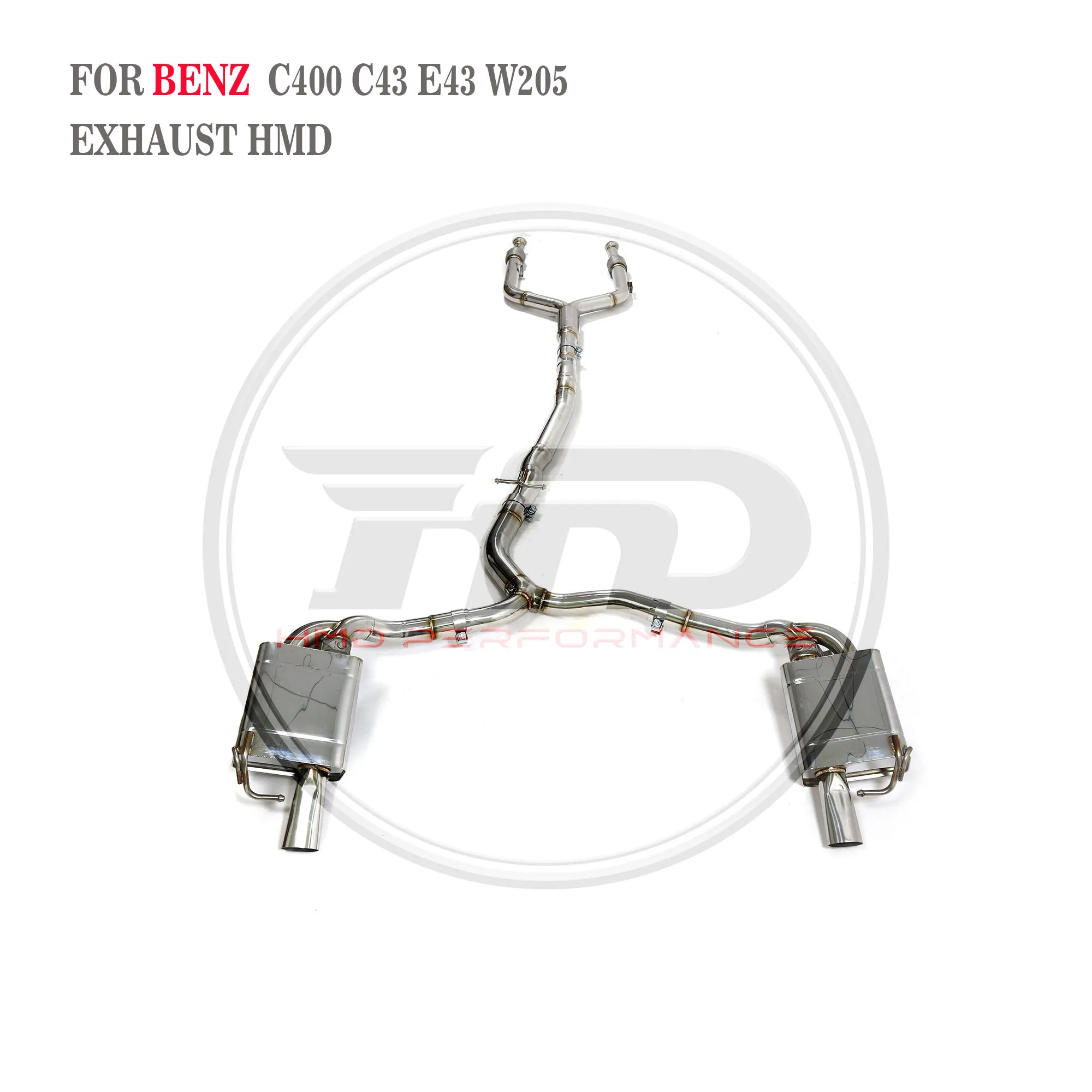 

HMD Exhaust Catback for Mercedes-Benz C400 C43 E43 W205 17-19 SS304 Electronic Valve Muffler Exact Fit Lossless Installation