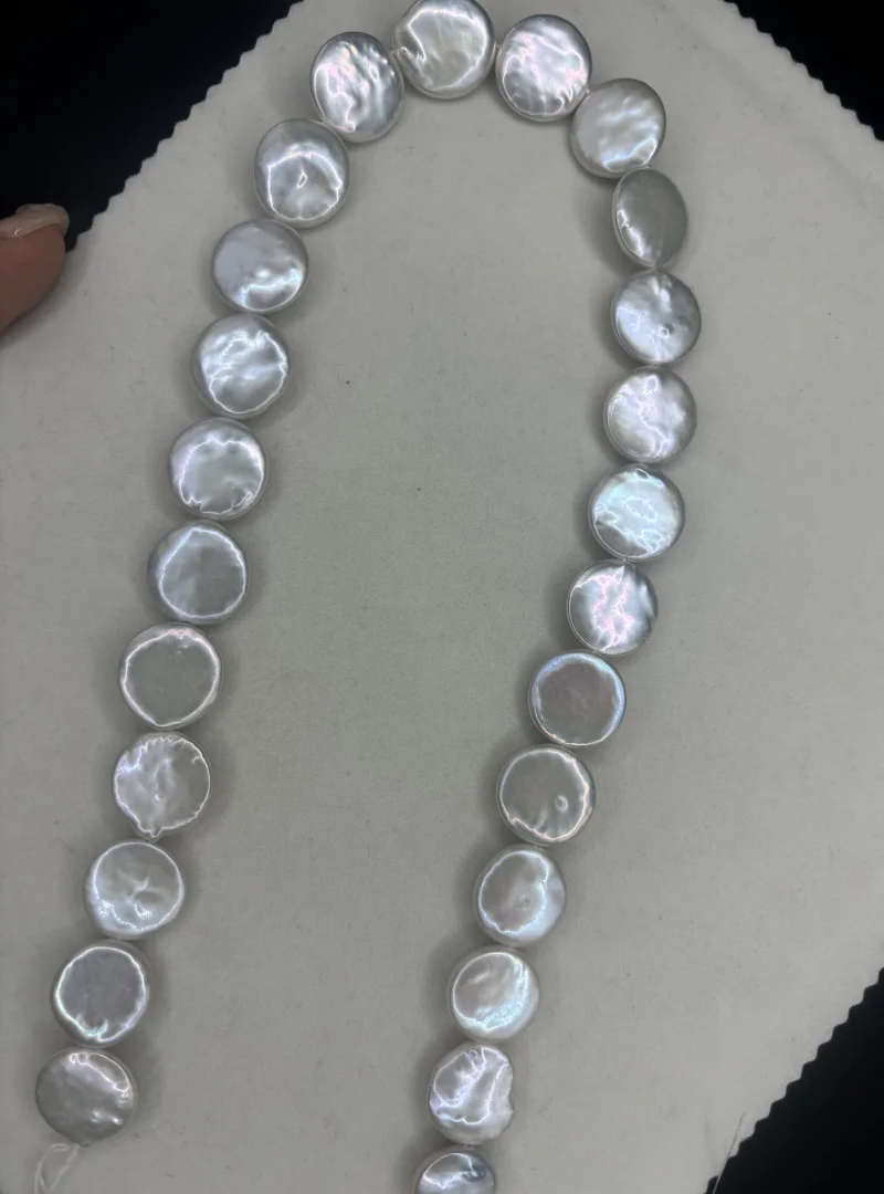 

Новый AAA высокое качество 9-16 мм сильный блеск белого цвета монета жемчужная нить для браслета ожерелье серьги изготовление ювелирных изделий DIY