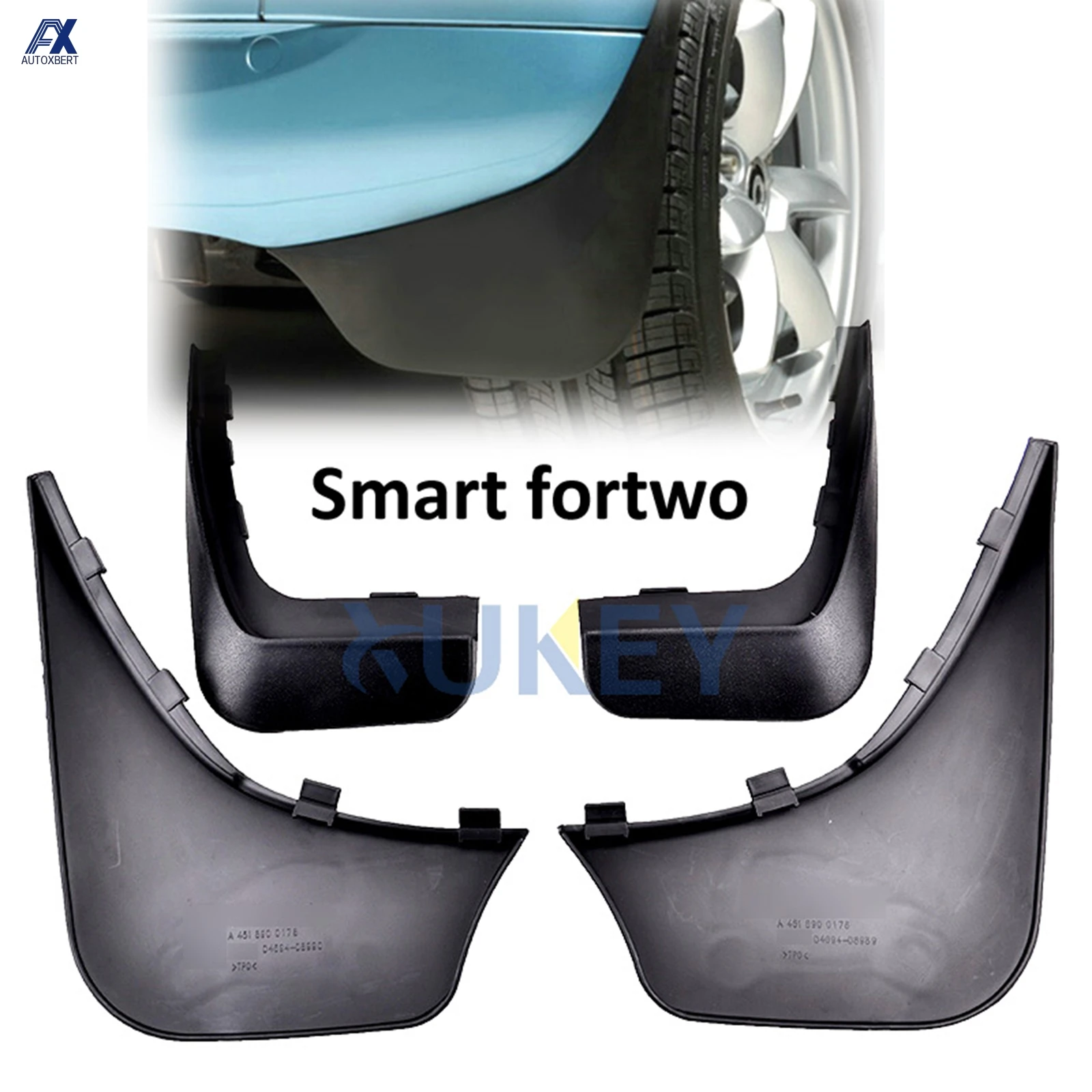 Mudguard For Smart fortwo coupe convertible A451 C451 2008 - 2014 Front Rear Fender Mud Flap Splash Guard 2009 2010 2011 2012 13