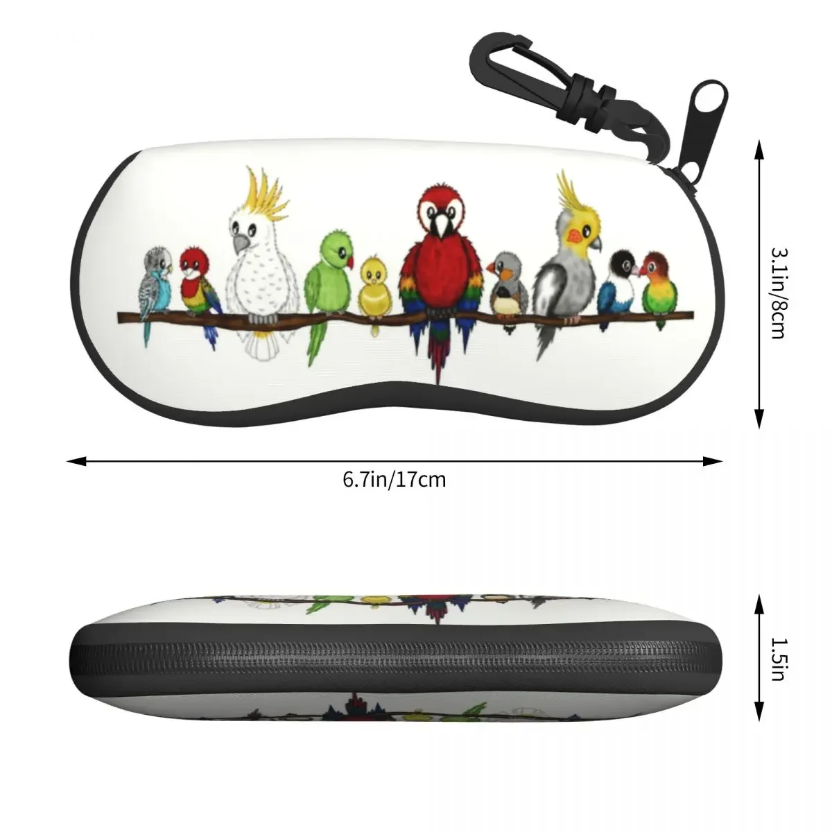 Cute Pet Birds Lovebird Shell Eyeglasses Protector Cases  Sunglass Case Parrots Glasses Pouch