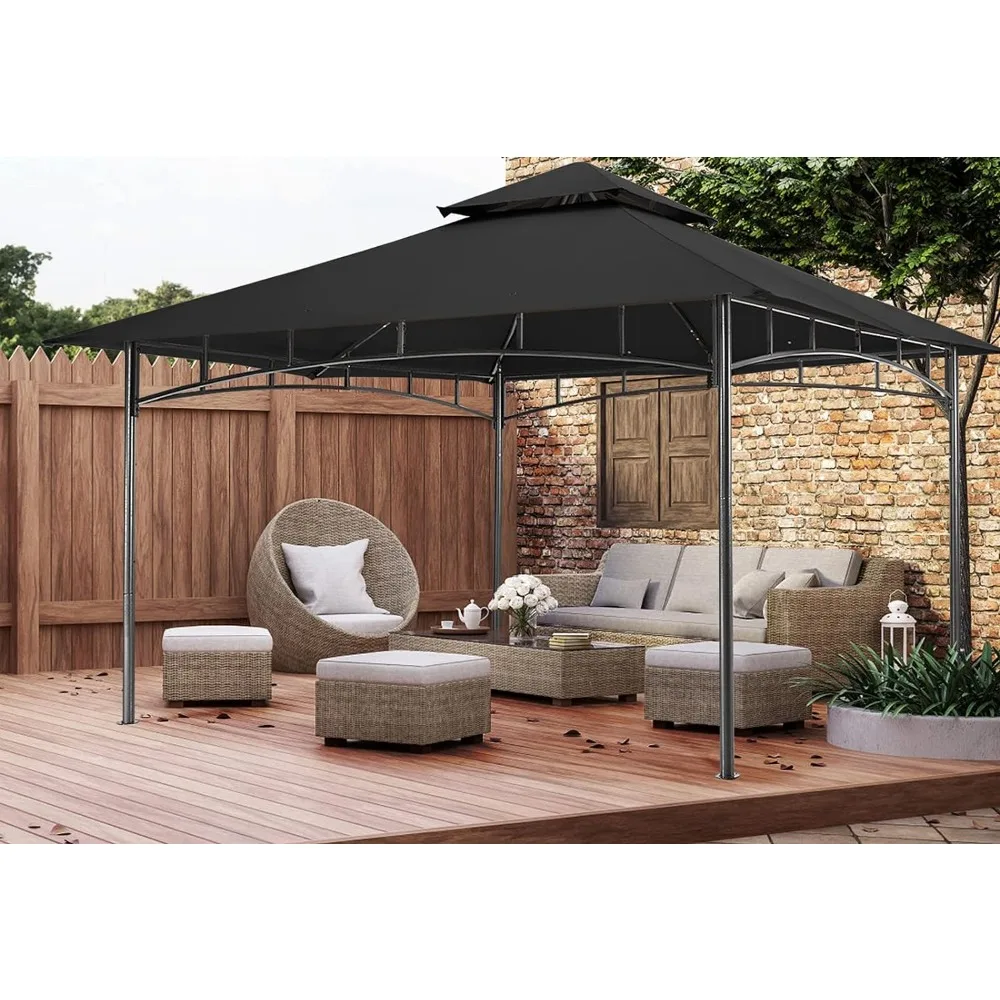 

Outdoor Garden Gazebo for Patios With Stable Steel Frame(11x11 Canopy Black) Beach Tent Roof Top Tent Camping Sunshade