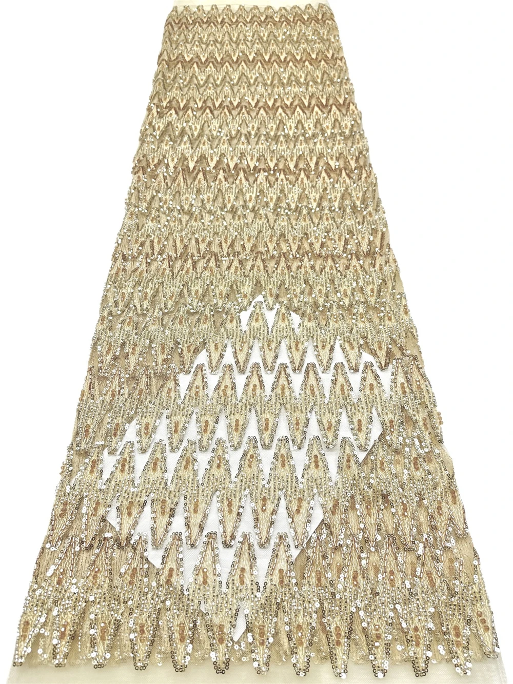 Luxury New Shiny Stones Beads Lace Fabric High Quality Nigerian Sequins Embroidery Lace For Women Wedding Party Dress Wholesale
