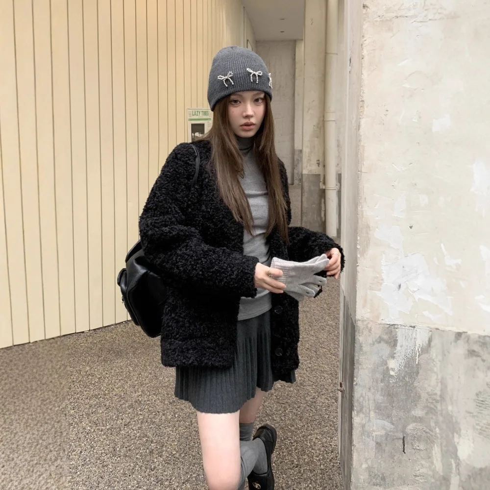 

Модная роскошная зимняя женская верхняя одежда из норкового меха с большими карманами, однобортная женская эко-пуховая куртка, элегантная повседневная женская эко-пуховая куртка