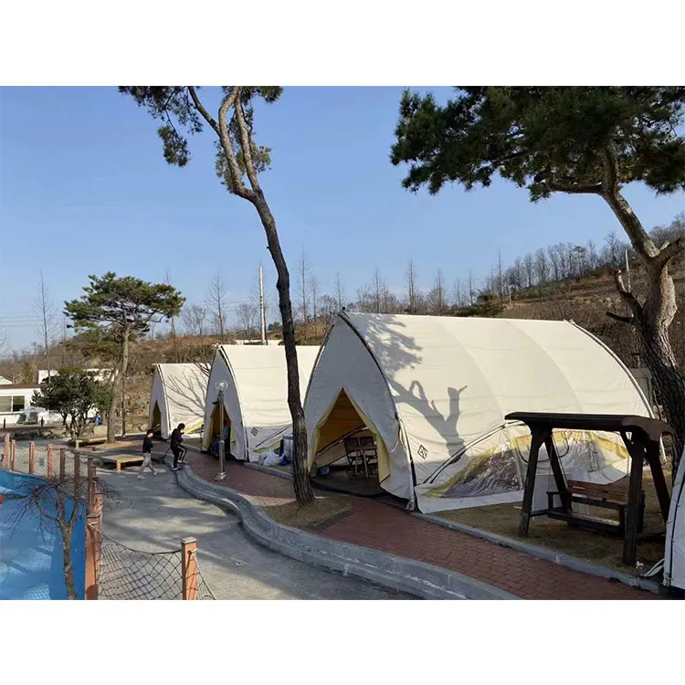 Wholesale Commercial Structures Resort Tente Camping Tents 4 Persons Waterproof Safari Luxury Permanent Outdoor Tent