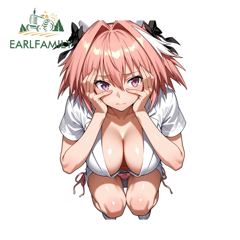 

EARLFAMILY Astolfo большая грудь аниме наклейки соблазнительное лобовое стекло зеркало заднего вида наклейки высокое качество кемпер индивидуальная печать