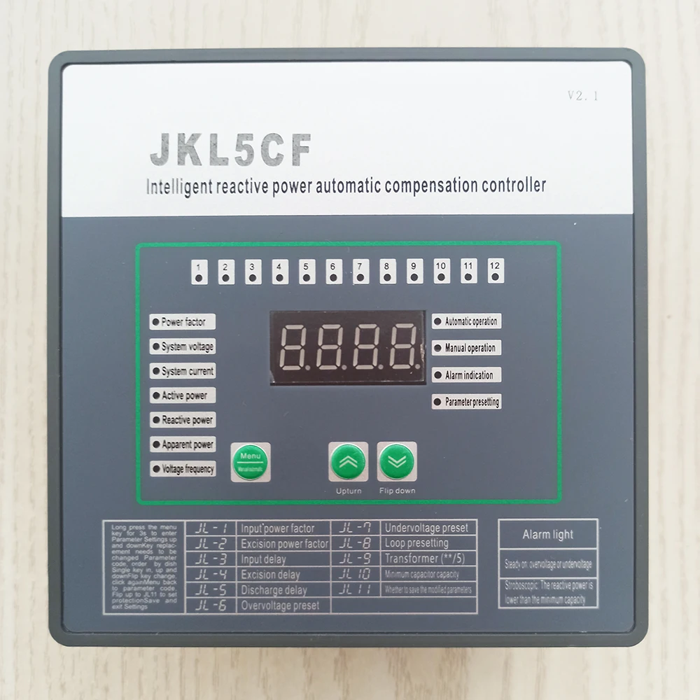 New Reactive Power Autocompensation Controller JKL5CF 380V 50/60Hz 4/6/8/10/12 Steps Universal for Capacitor Compensation Device