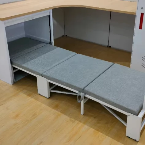 Lightweight Convenient Portable Space-Saving Folding Bed For Office Or Home School With Roll-up Door Cabinet