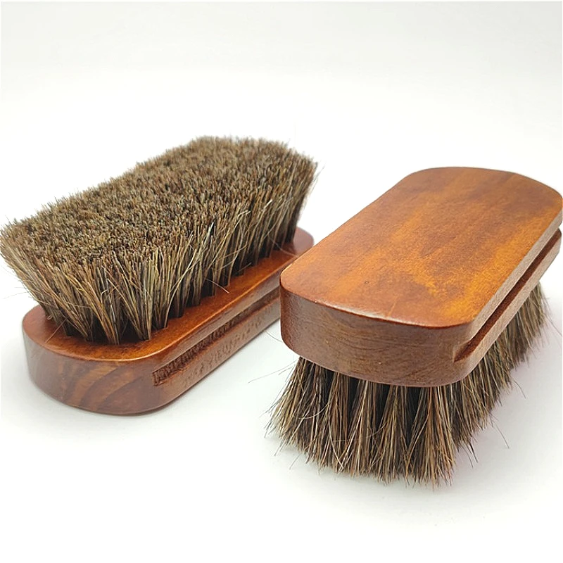 Horsehair Leather Textile Cleaning Brush for Car Interior Furniture Apparel Bag Shine Polishing Brush Auto Wash Accessories