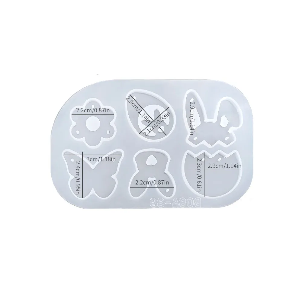 Craft Mould Cute Easter Silicone Mold Non-stick Non-toxic Rabbit Egg Epoxy Mold Reusable DIY Crafts Jewelry Mould Resin Casting