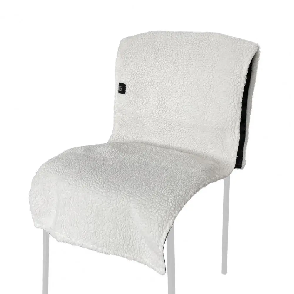 Sherpa Chair Cushion Electric Warming Chair Cushion with 3-level Temperature Control Usb Rechargeable Thick Fleece Pad