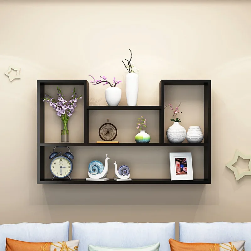 Creative wall mounted shelves without perforations, wall mounted shelves, bedroom storage partitions, decorative wall cabinets,