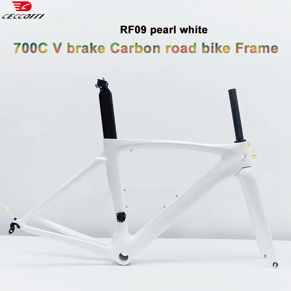 CECCOTTI RF09 Model Carbon Road Bike Frame Order Color for 700C V Brake  Bicycle Frameset Max Tires 28mm Frame 2Year Warranty