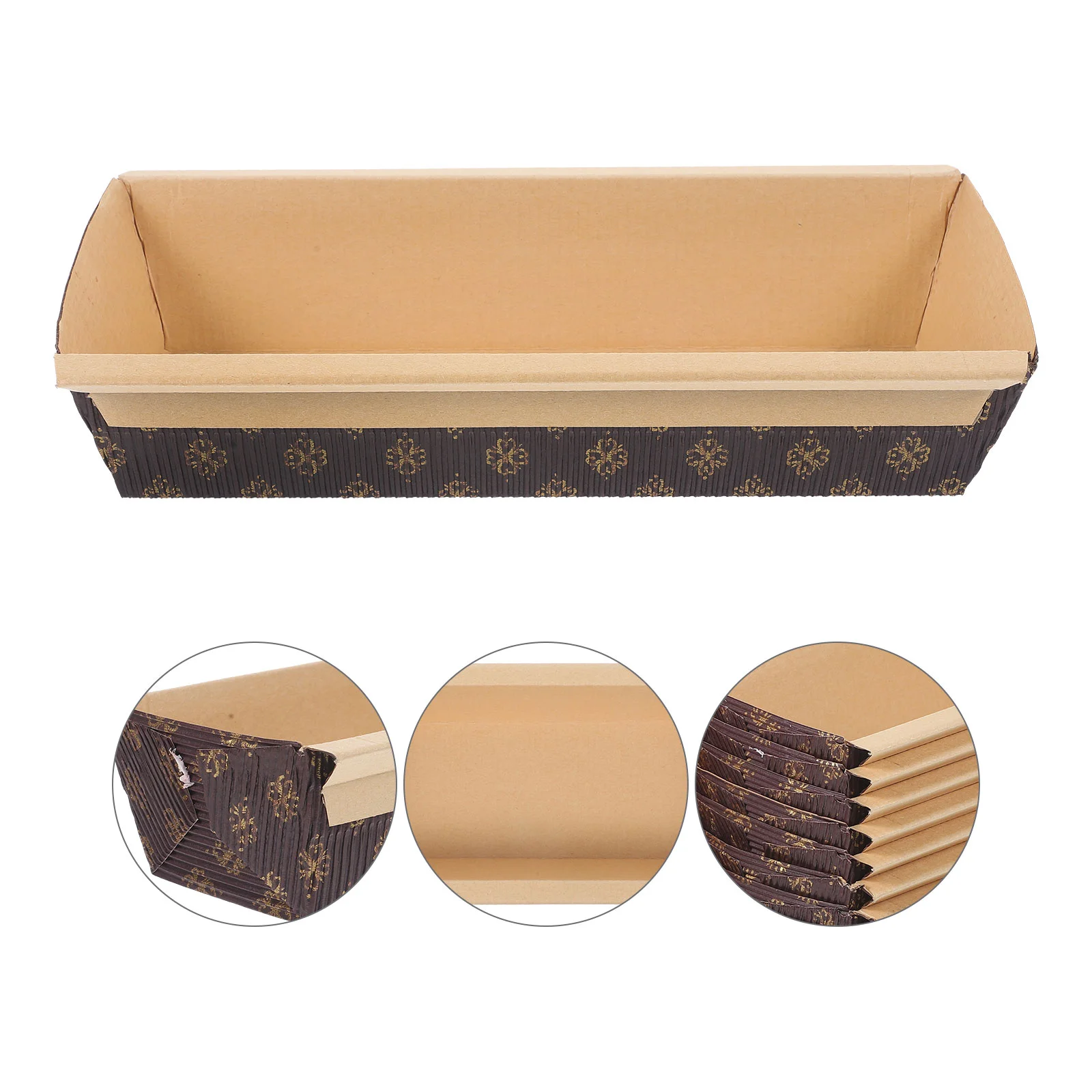 

25 Pcs Rectangle Bread Tray Container Paper Large Baking Cake Trays Corrugated Pan