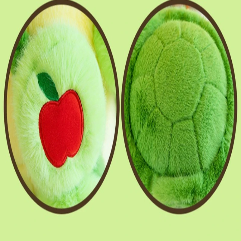 2026 New Green Apple Turtle Plush Toy Cute Turtle Character Soft Stuffed Doll Plushie Collectible Gift for Kids Fans Room Decor