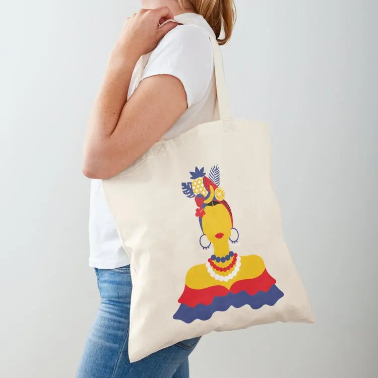 Bolsa tote plana Carmen Miranda, bolsas de compras, bolsas tote de lona, bolsas tote masculinas