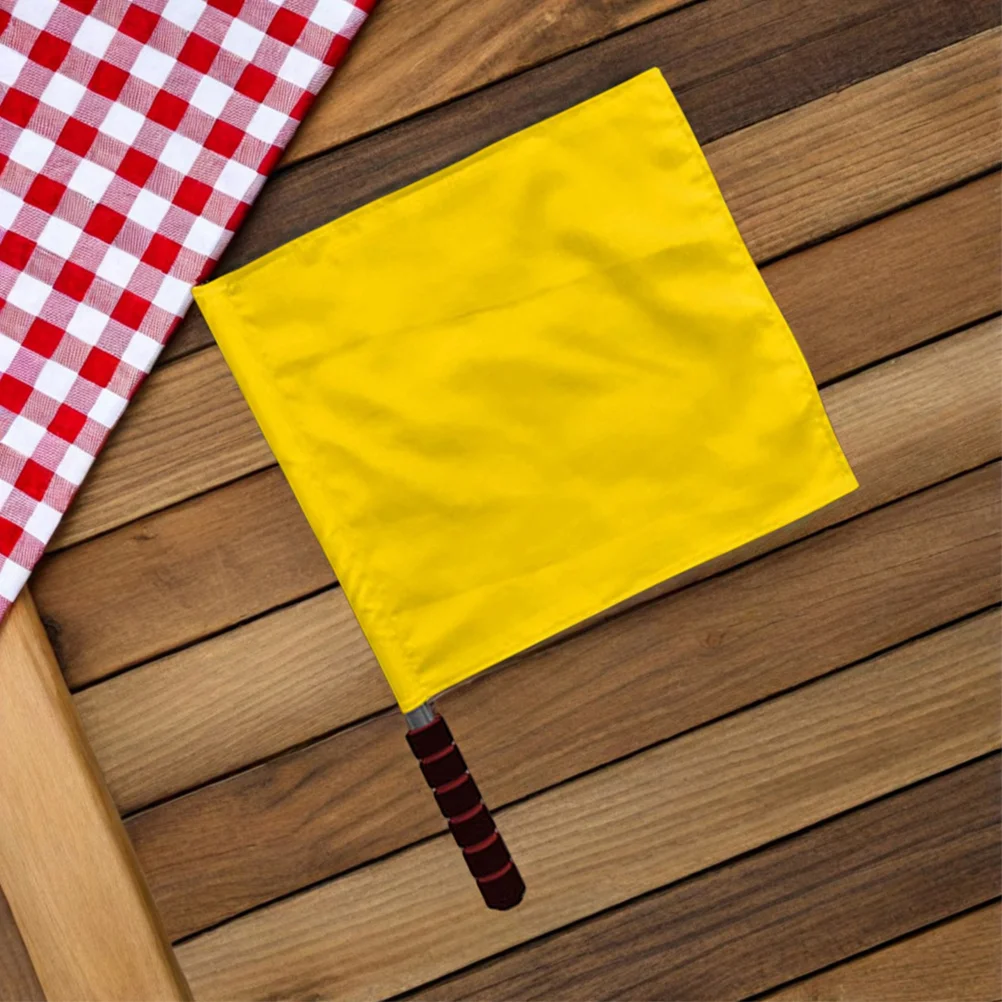 

2Pcs Handheld Traffic Flags Rounded Corners Lightweight Flags for Referee Sports Events Emergency Safety