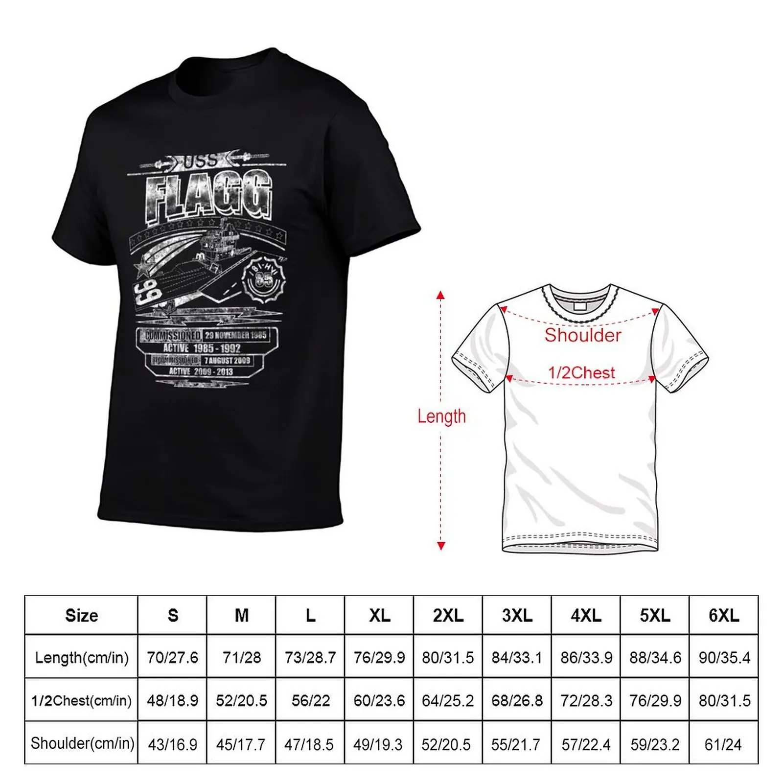 USS FLAGG T-Shirt man t shirts cotton t shirts for man cotton funny man t shirt cotton high quality T-shirt