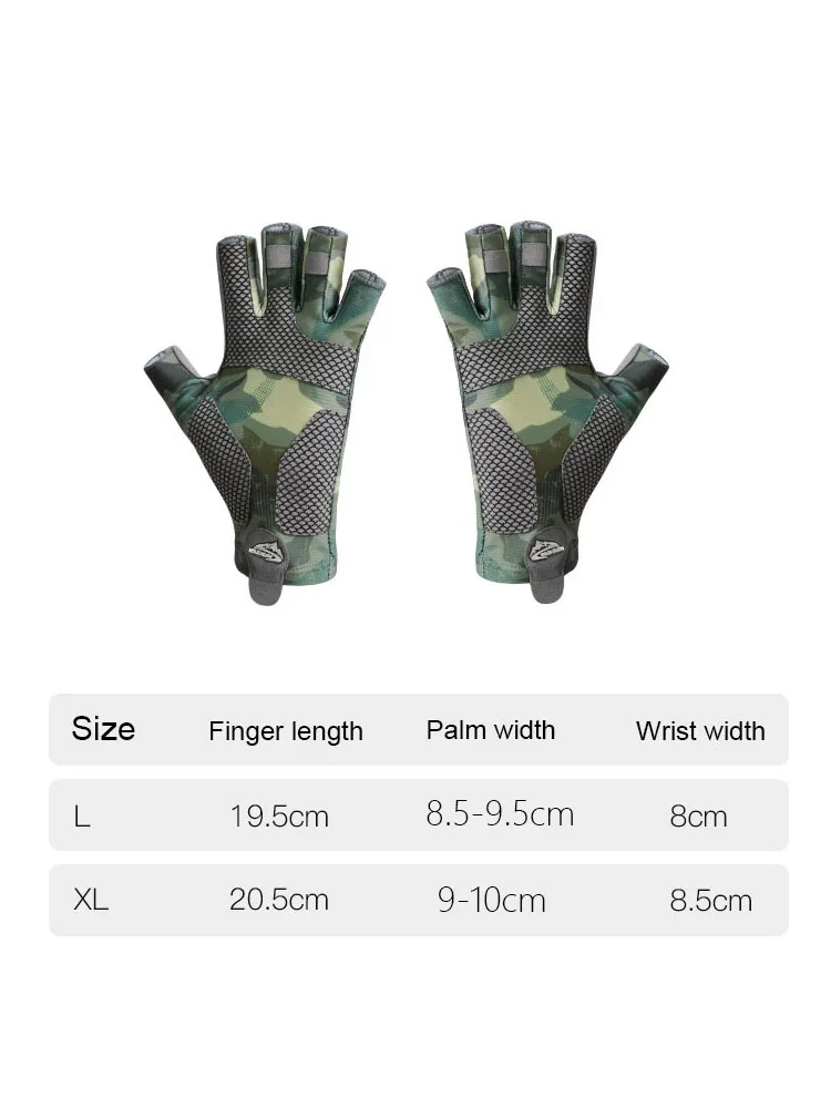 Gants de pêche demi-doigt anti-aldes, protection solaire à séchage rapide, respirants, professionnels, été, pêche en plein air