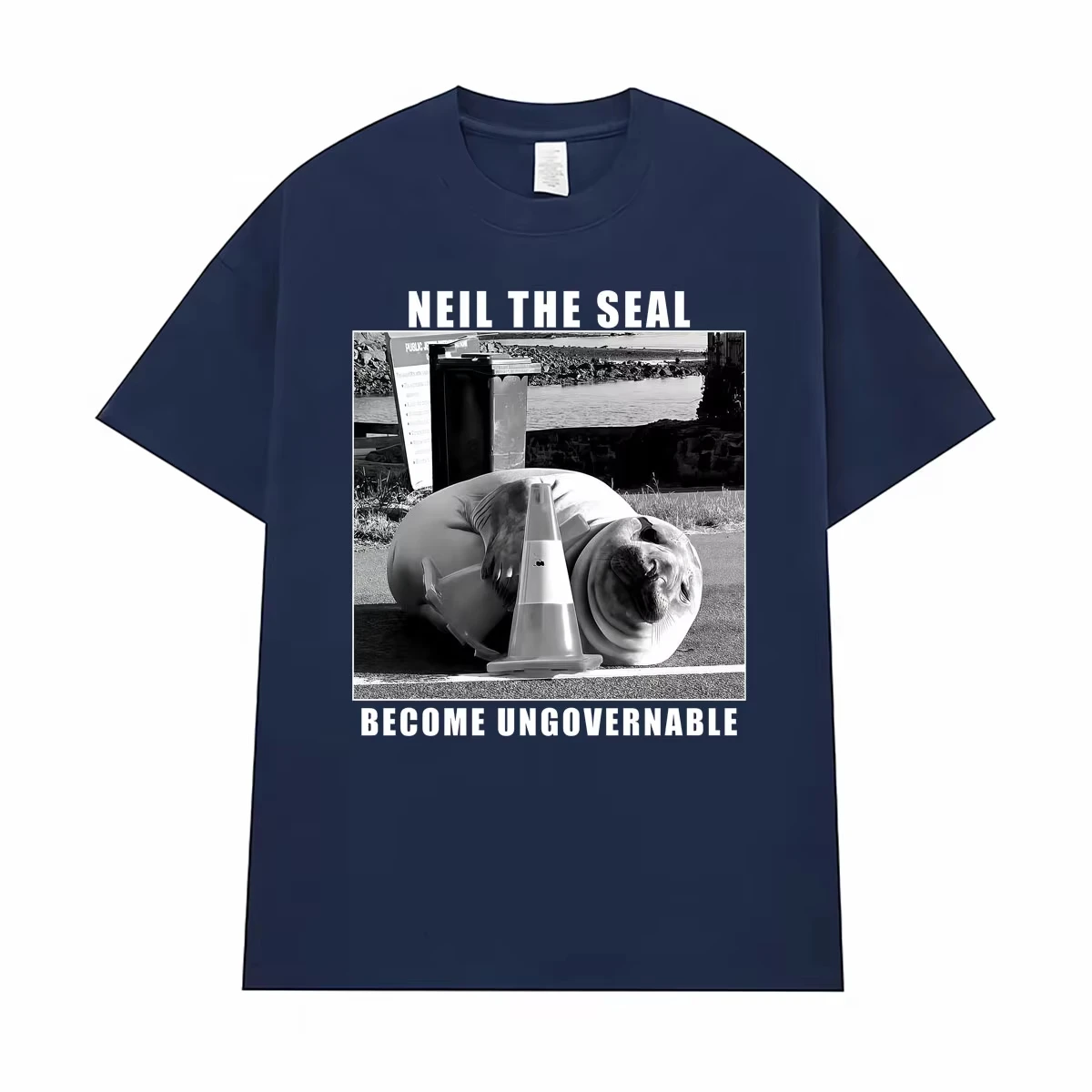 Neil The Seal Become Ungovernable Funny Animal Meme T Shirt Unisex Fashion Cute Oversized T-shirts Men Casual 100% Cotton Tshirt