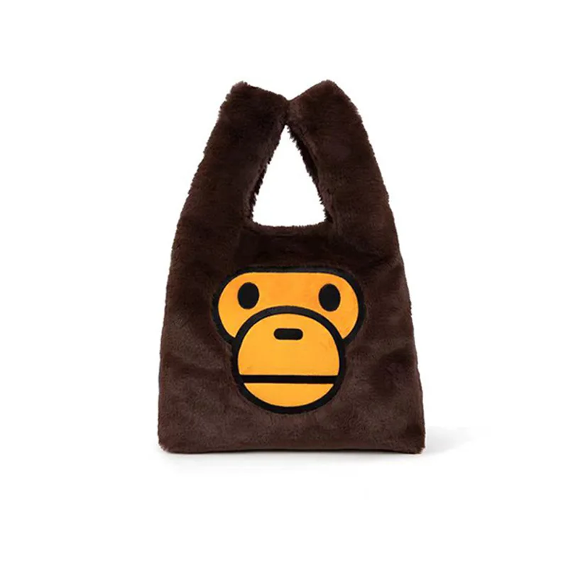 2024 Cute Trendy Brand Babymilo Plush Handbag Monkey Cartoon Ipad Handheld Cartoon Girl Shoulder Bag Internet Celebrity Gift