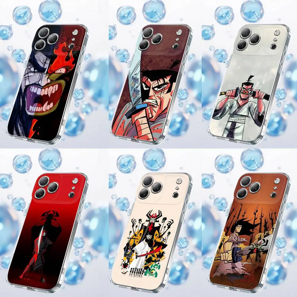 

Cartoon S-Samurai Jack Phone Case For iPhone 17,16,15,14,13,12,11 Plus,Pro,Max,Plus,E,SE4,Air,Mini Transparent