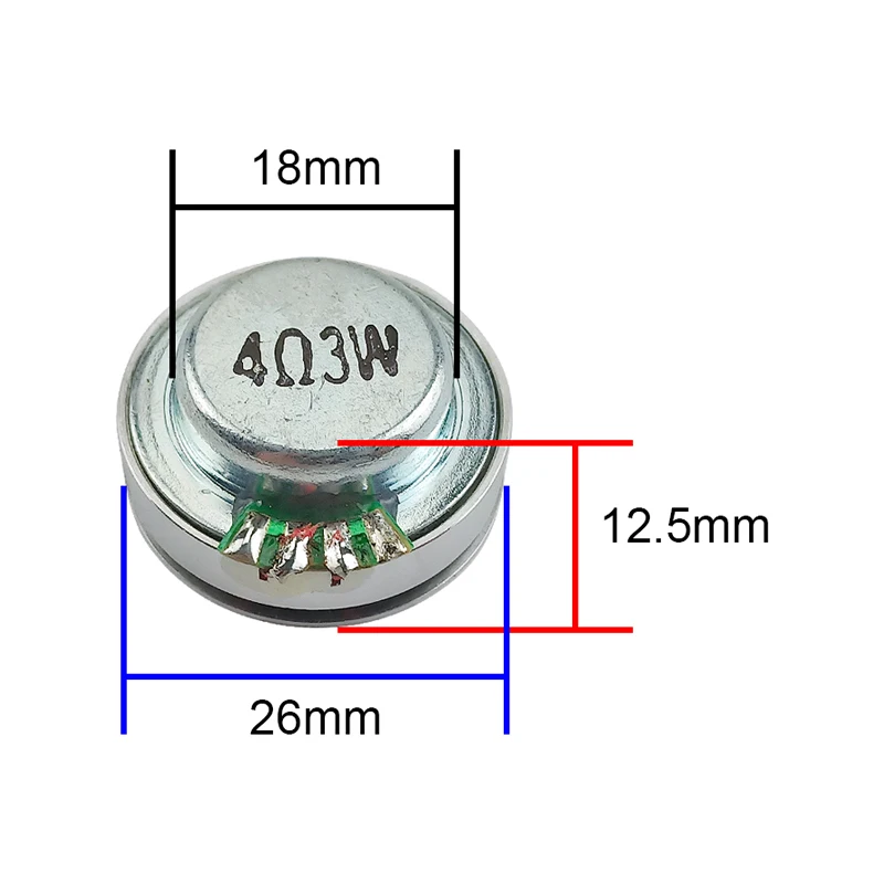 GHXAMP 26MM Resonant Speaker Vibrating Horn NdFeB Magnet Speaker 4ohm 3W for Guitar Genie Use mini speaker 140Hz~20kHz 2PCS