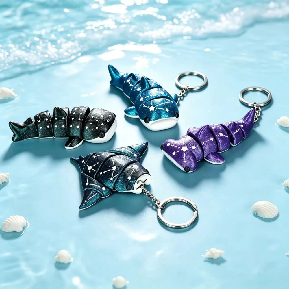 3D Printed Ocean Starry Sky Devil Ray Toy Model Starry Sky Whale Shark Manta Ray Ornament Simulation Model