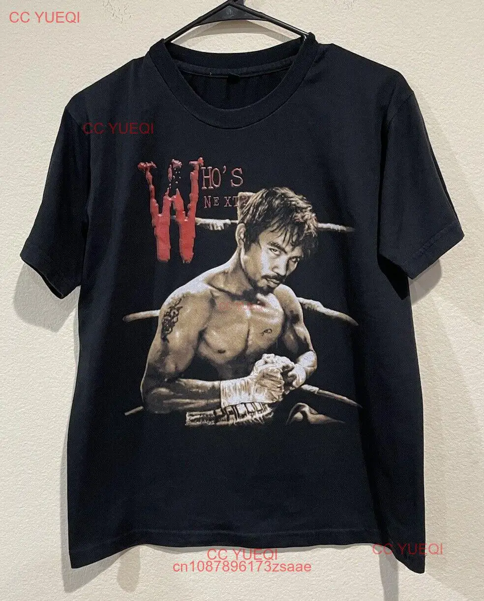 Manny Pacquiao кто следующий футболка мужской размер маленький черный боксерский Спорт ретро