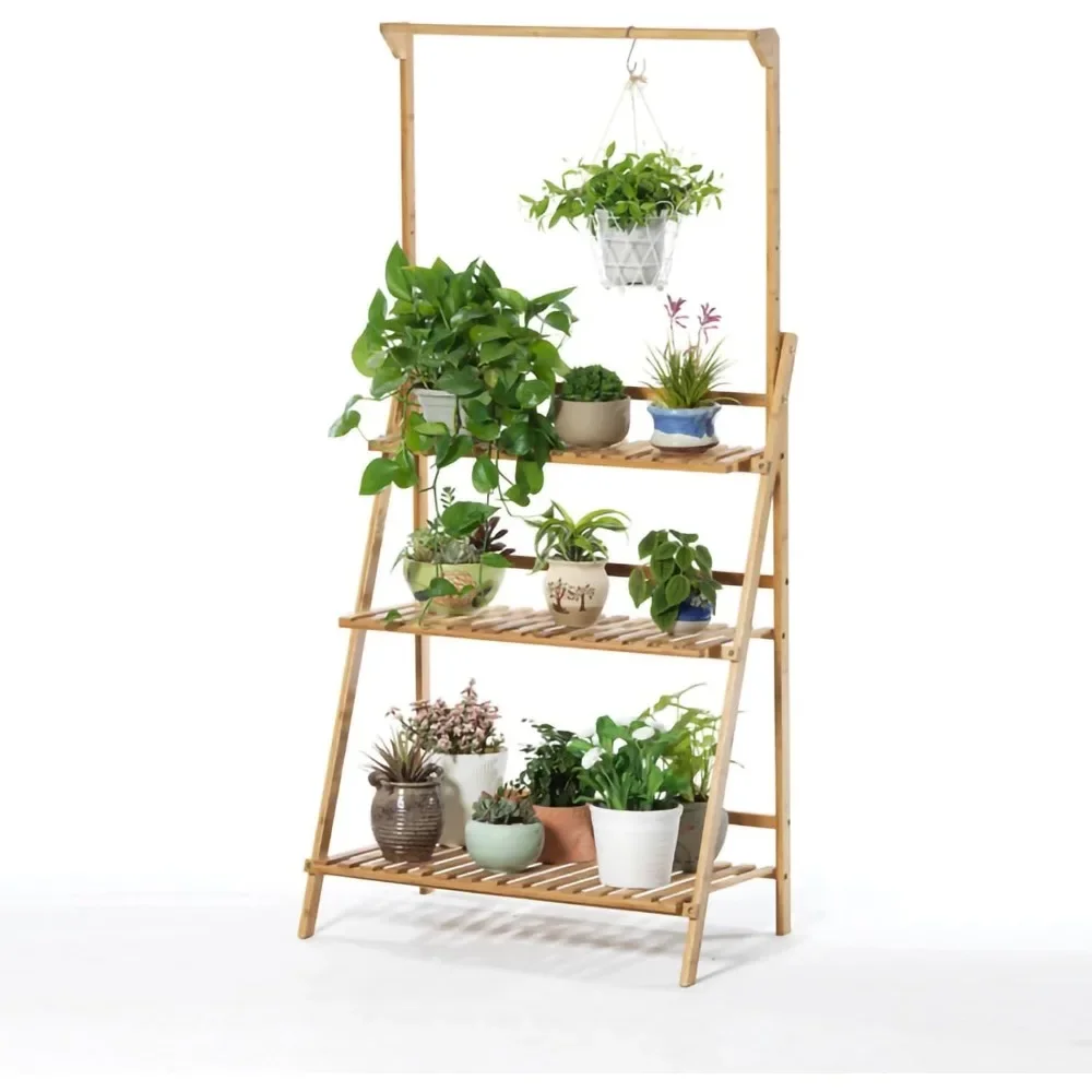 Large Tall Plant Stand for Outdoor and Indoor Use | 70×40×145cm Multi-Plant Shelf Rack