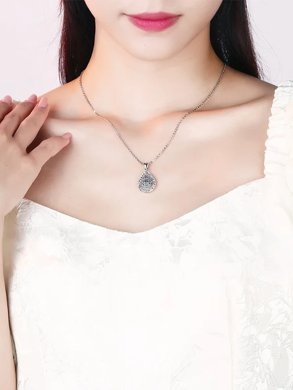 Real Pure Platinum 950 Men Women Gift Lucky Hollow Water Drop Crown Pendant 2.5-2.7g