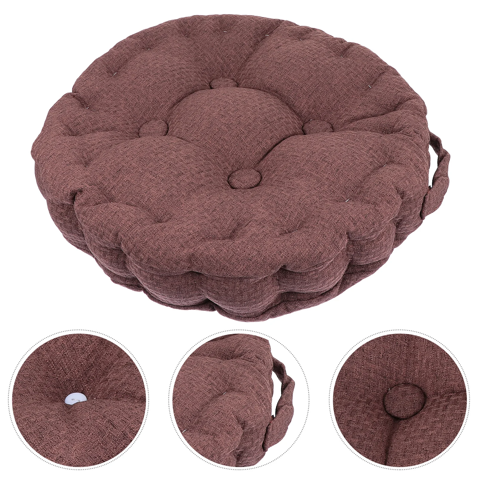 

1Pcs Floor Cushion Round Chair Pad Lazy Sitting Mat Moisture-Absorbing Linen Cover Wear-Resistant Decorative Pillow for Home