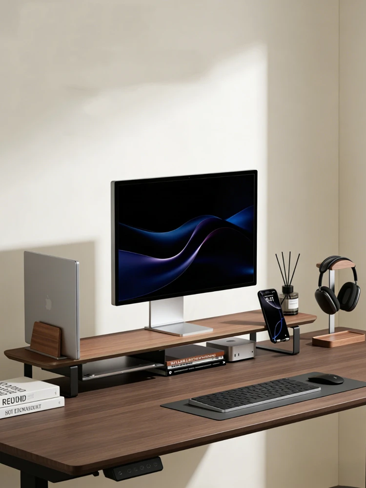 

Desktop Monitor Riser, Solid Wood Desk Stand, Modular Shelving Unit, Support Stand
