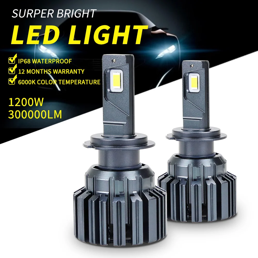 

Zdatt 1200W 300000Lm H4 H7 Светодиодные фонарь налобный 6000K Canbus Фара H1 Led H11 H8 HB3 9005 HB4 9006 9008 H13 H9 Turbo 12V Автомобильные фары