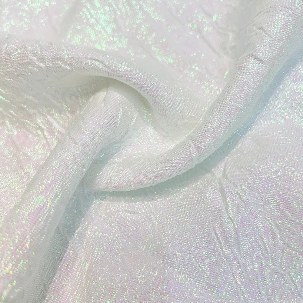 2025 5 ياردة النيجيري الأفريقي الديباج الجاكار قماش الدانتيل الأبيض