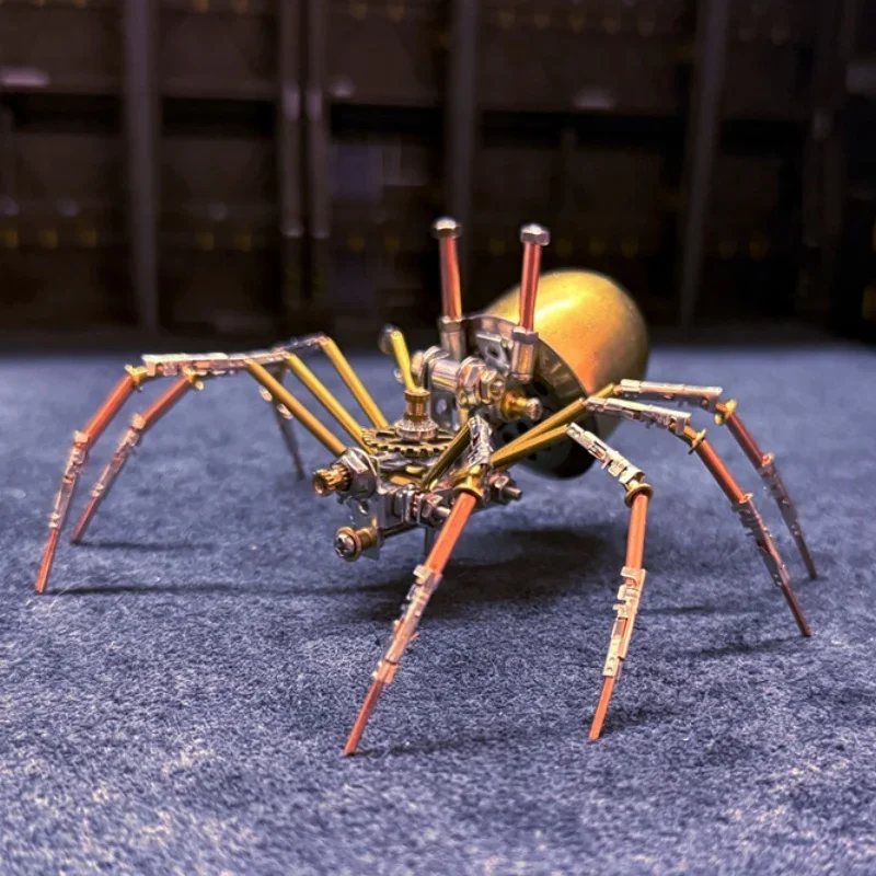 Diy aranha metal modelo kits de construção para adultos crianças cyberpunk insetos mecânicos montagem brinquedo 3d quebra-cabeças brinquedos presente