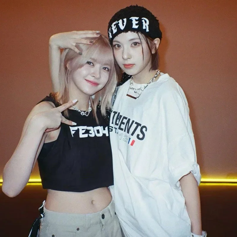 KPOP NMIXX Fe3O4: BREAK Ablum 오버사이즈 T 셔츠 LILY HAEWON SULLYOON BAE JIWOO KYUJIN 100% 코튼 반소매 그래픽 티셔츠