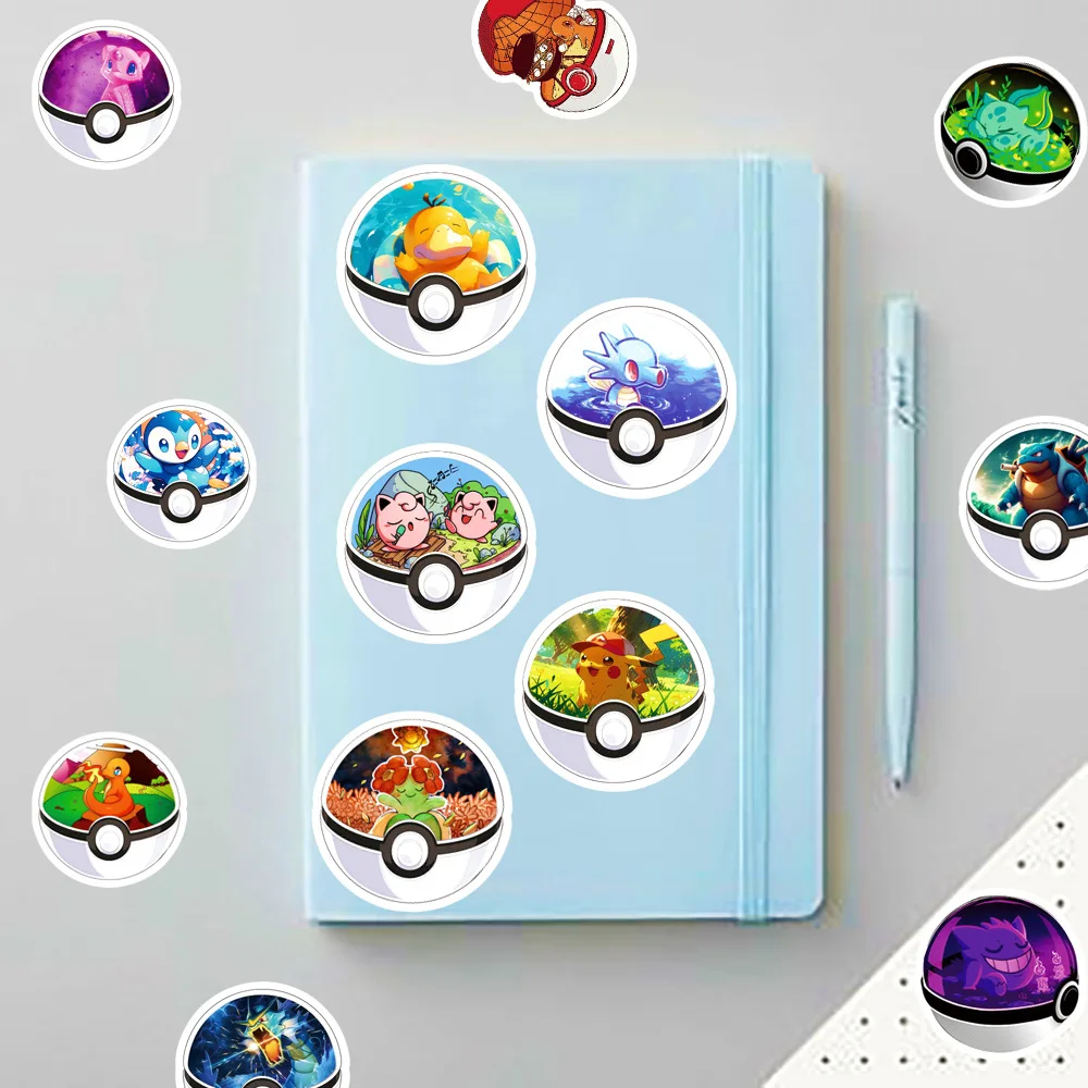 10/30/50PCS Pikachu Pokemon Fairy Ball Graffiti Stickers Cute Pokemon Anime Decal For Laptop Guitar Wardrobe Classic Kid Toys