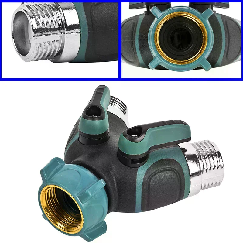 High Quality EU US 3/4 Inch 2 Way Garden Hose Splitter Garden Tap Y-Type Watering Connector Distributor For Outdoor Faucet 1Pc