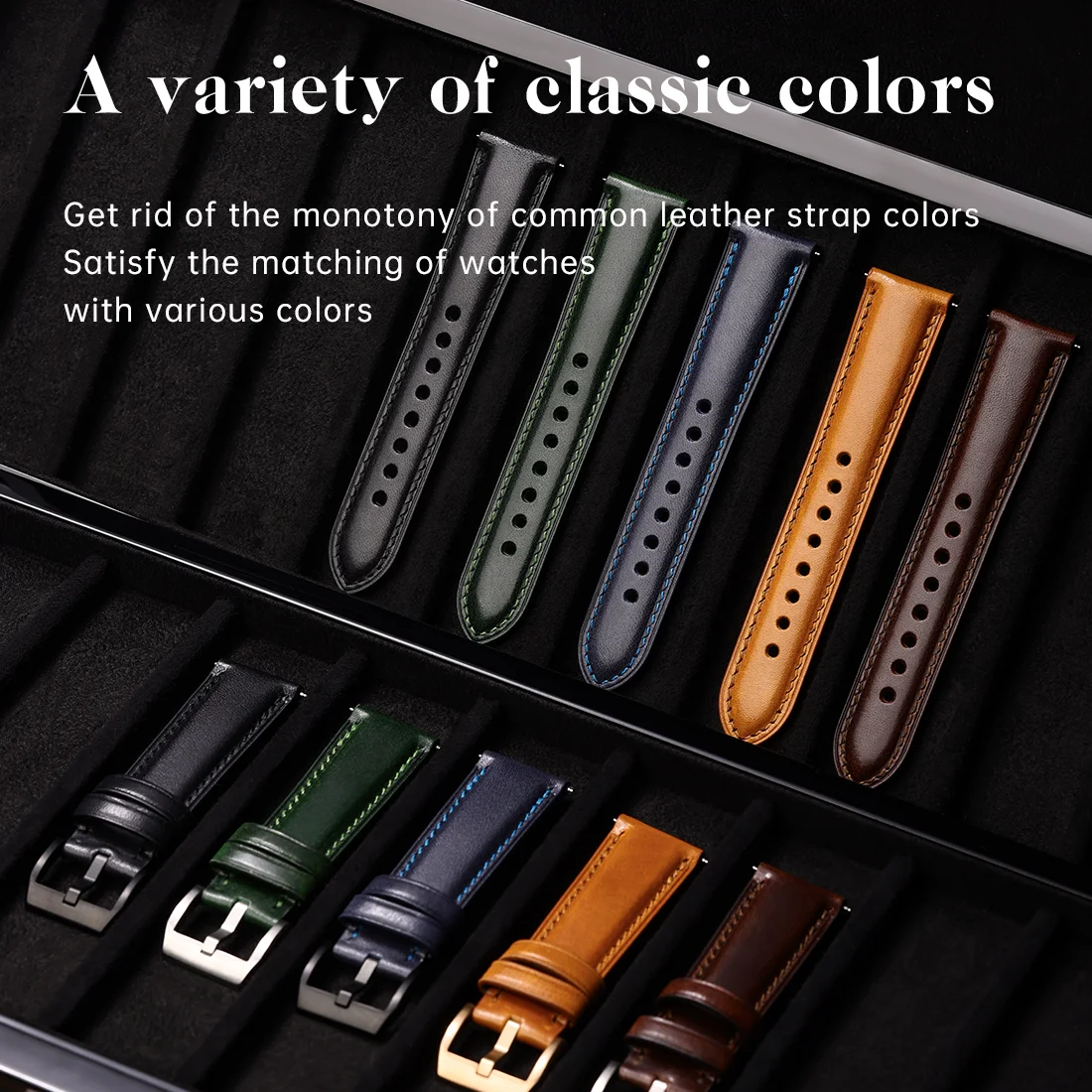 MAIKES Italian Vegetable Tanned Leather Watch Strap Handmade Stitching With Butterfly Buckle 19mm 20mm 21mm 22mm 24mm Watchbands
