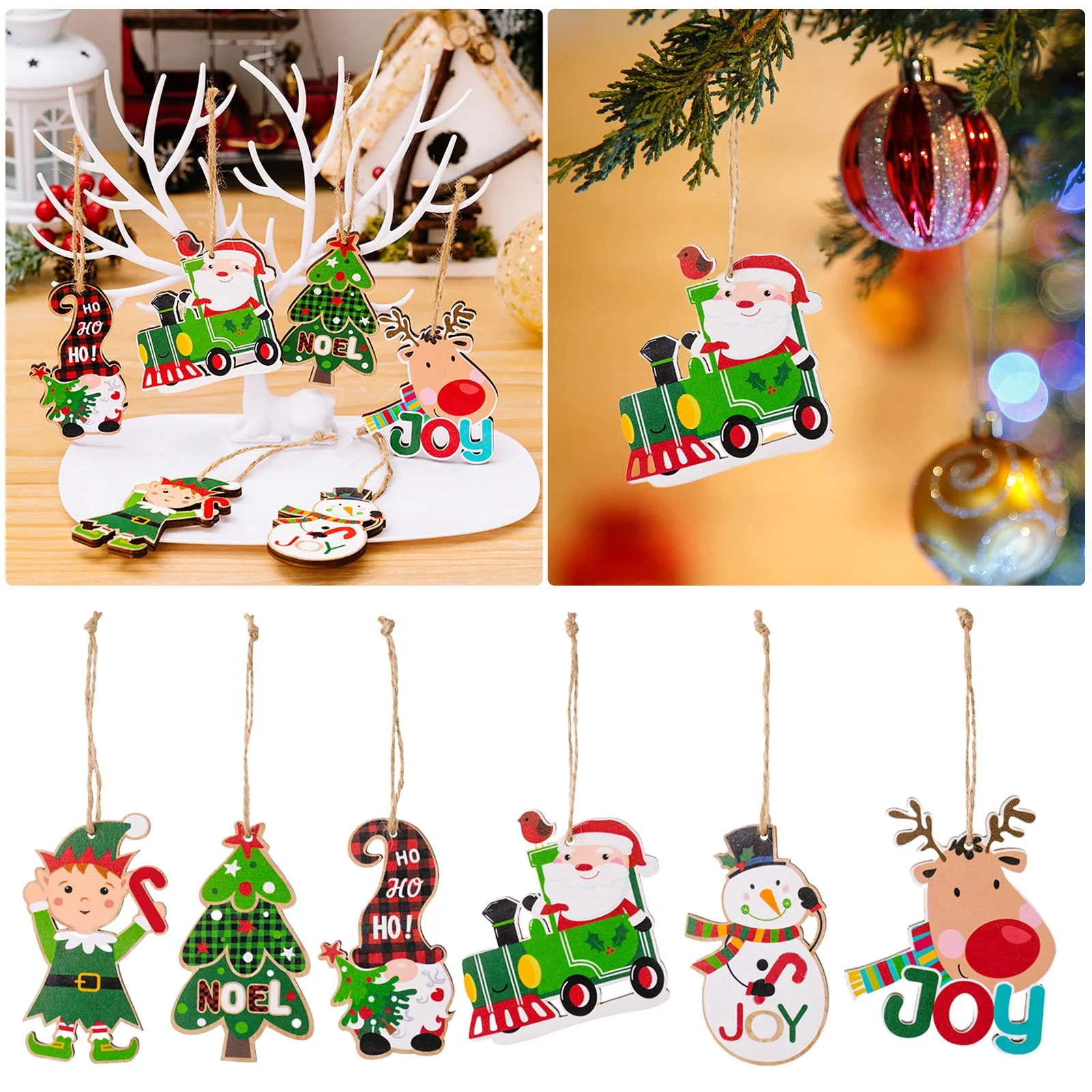 

Merry Christmas Door Hanging Ornaments Pendant Santa Claus Snowman Banner Holidays New Year Party Decoration Navidad Kids Toy