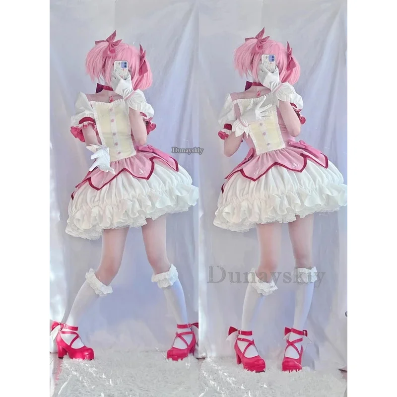 hhh 2025 للجنسين أنيمي كوس Puella Magi Magica Kaname Madoka أزياء تنكرية للهالوين أطقم حفلات عيد الميلاد بدلات موحدة